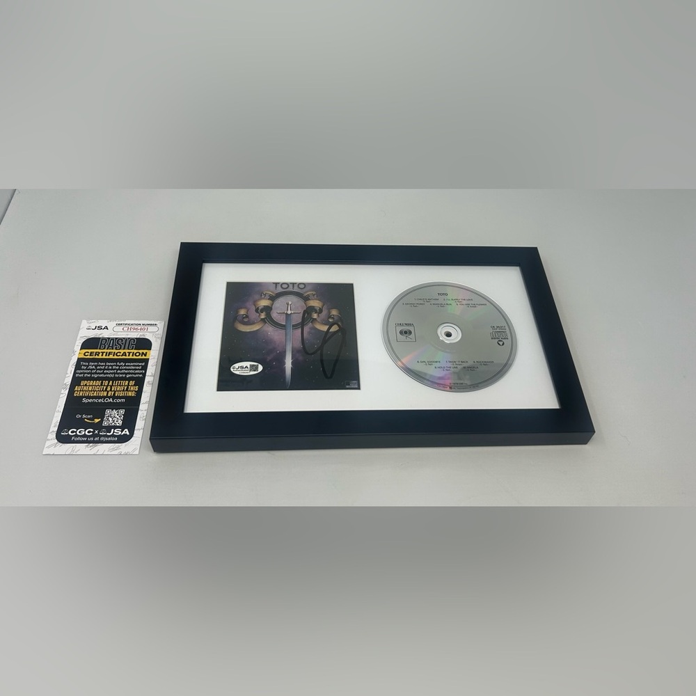 Steve Lukather of Toto signed Self Titled CD Cover Framed JSA COA